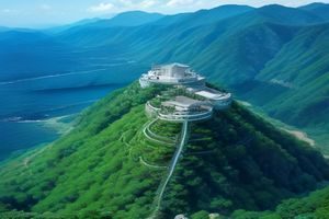 欲漫涩古风仙侠漫画《云上仙缘》封面，水墨意境山水背景与古装人物手绘插画